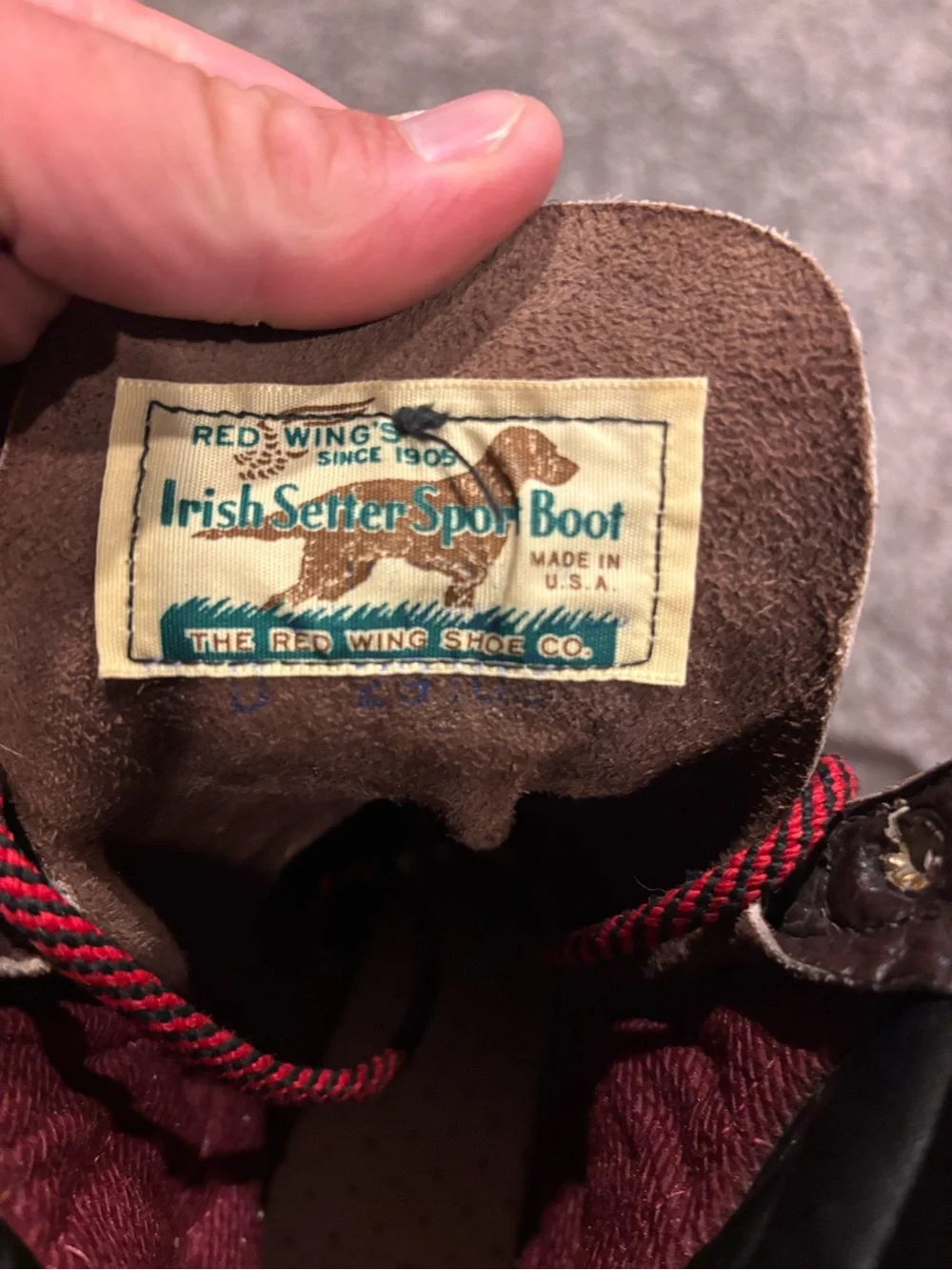 Irish Setter Brown Leather Work Boots with Red Laces
